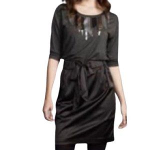 Jodi Arnold X The Limited Womens Dress Sequined Stretch Tie Waist  Knit Satin L